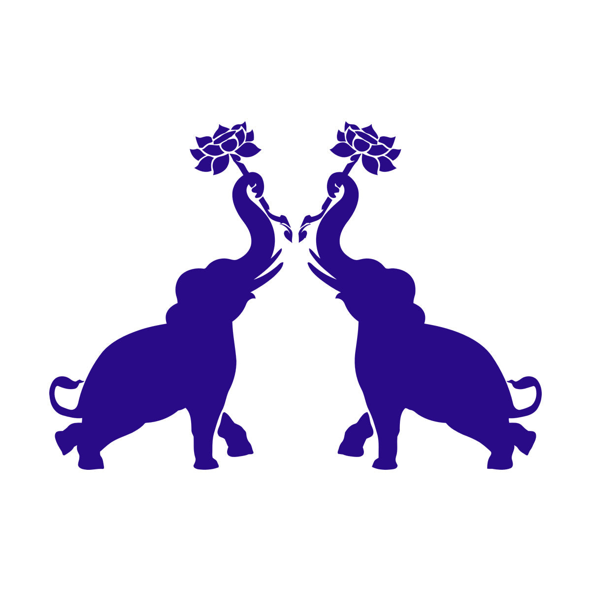 Wall Decals Paster Paper Couple Elephants African Animals Flowers Do Not Damage The Wall Surface