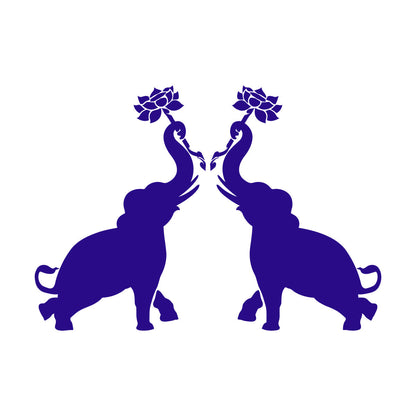 Wall Decals Paster Paper Couple Elephants African Animals Flowers Do Not Damage The Wall Surface