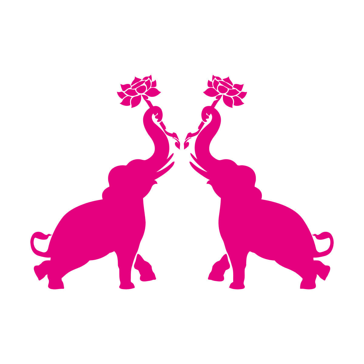 Wall Decals Paster Paper Couple Elephants African Animals Flowers Do Not Damage The Wall Surface