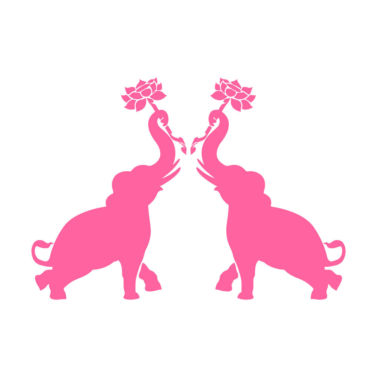 Wall Decals Paster Paper Couple Elephants African Animals Flowers Do Not Damage The Wall Surface