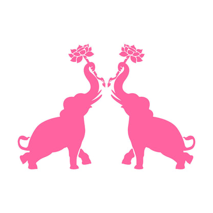 Wall Decals Paster Paper Couple Elephants African Animals Flowers Do Not Damage The Wall Surface