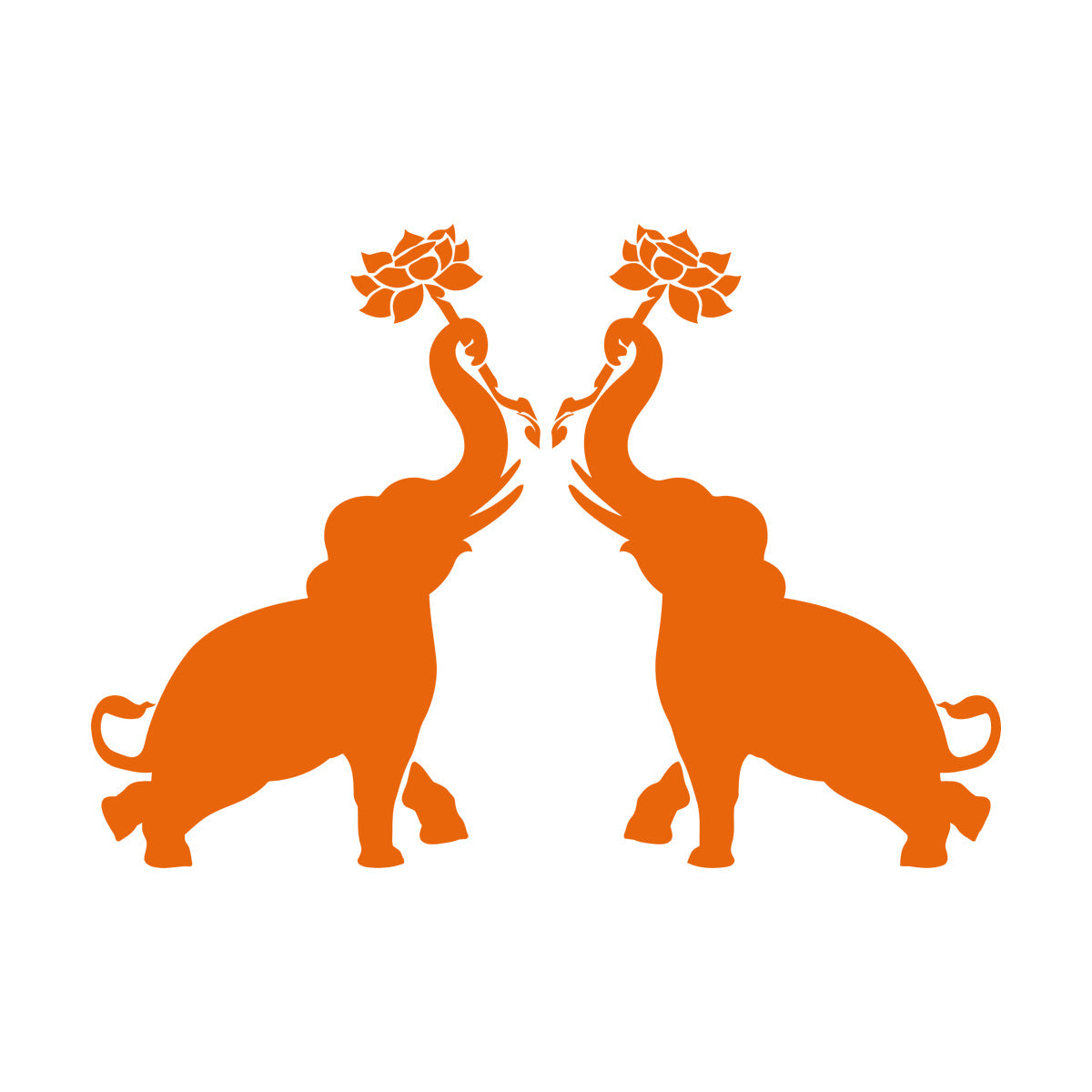 Wall Decals Paster Paper Couple Elephants African Animals Flowers Do Not Damage The Wall Surface