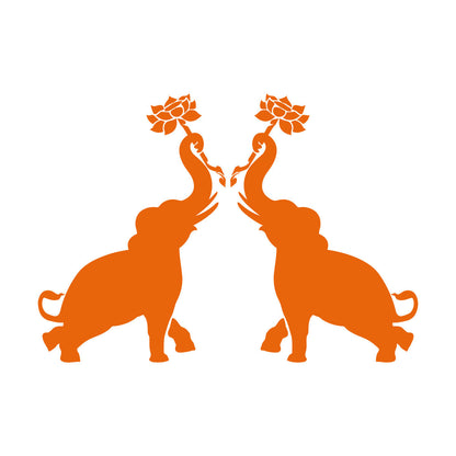 Wall Decals Paster Paper Couple Elephants African Animals Flowers Do Not Damage The Wall Surface