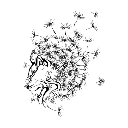Mural And Wall Vinyl Decal Dandelion Abstract Lion Flower Floral Multiple Size Options