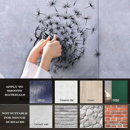 Mural And Wall Vinyl Decal Dandelion Abstract Lion Flower Floral Multiple Size Options