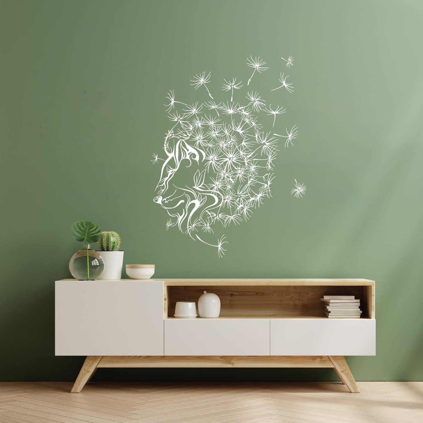Mural And Wall Vinyl Decal Dandelion Abstract Lion Flower Floral Multiple Size Options