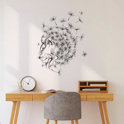 Mural And Wall Vinyl Decal Dandelion Abstract Lion Flower Floral Multiple Size Options