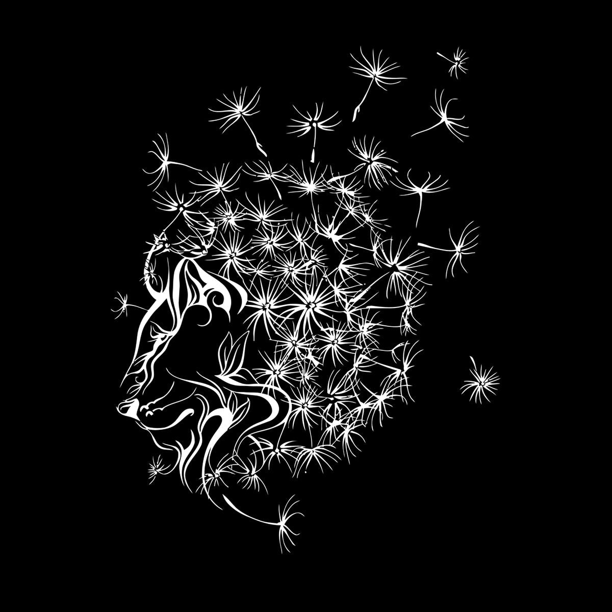 Mural And Wall Vinyl Decal Dandelion Abstract Lion Flower Floral Multiple Size Options