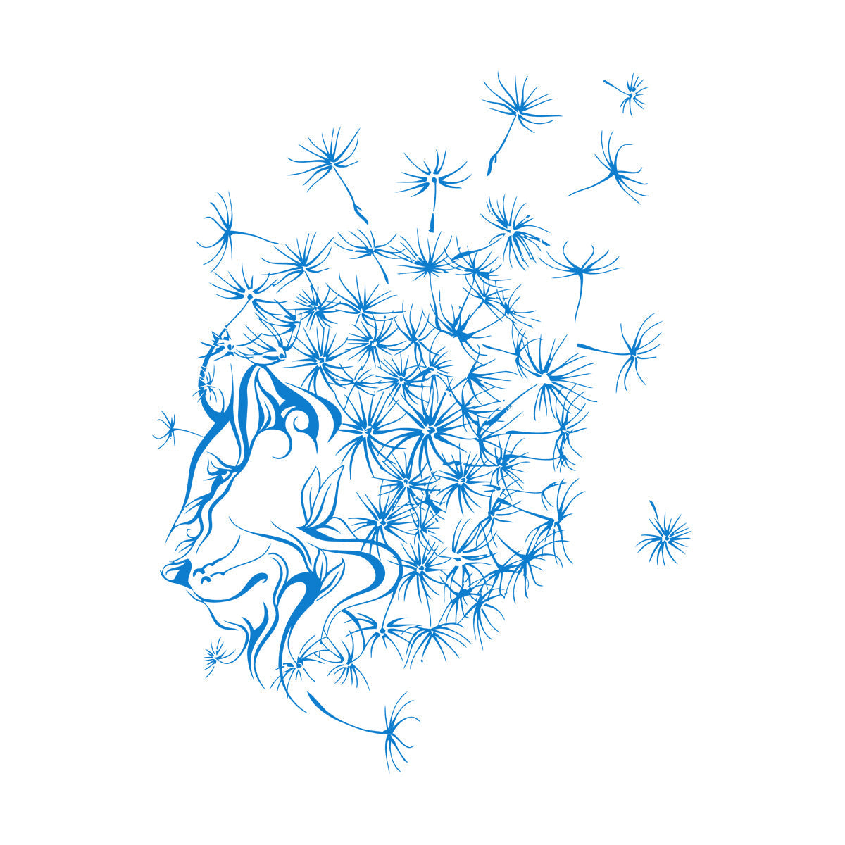 Mural And Wall Vinyl Decal Dandelion Abstract Lion Flower Floral Multiple Size Options