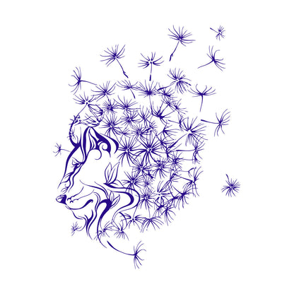 Mural And Wall Vinyl Decal Dandelion Abstract Lion Flower Floral Multiple Size Options