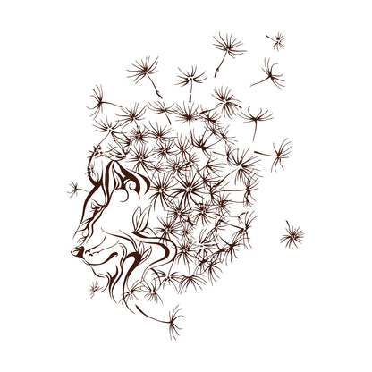 Mural And Wall Vinyl Decal Dandelion Abstract Lion Flower Floral Multiple Size Options