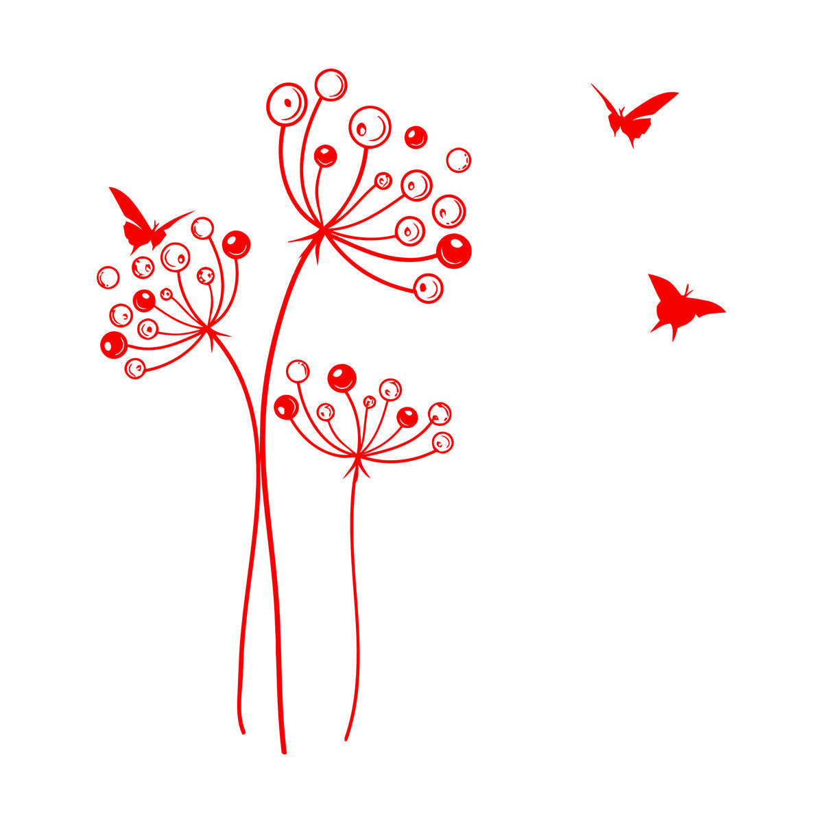 Wall Stickers Dandelion Flower Birds Can Modify And Add Information