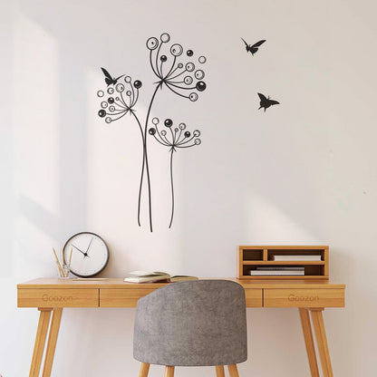 Wall Stickers Dandelion Flower Birds Can Modify And Add Information