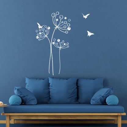 Wall Stickers Dandelion Flower Birds Can Modify And Add Information