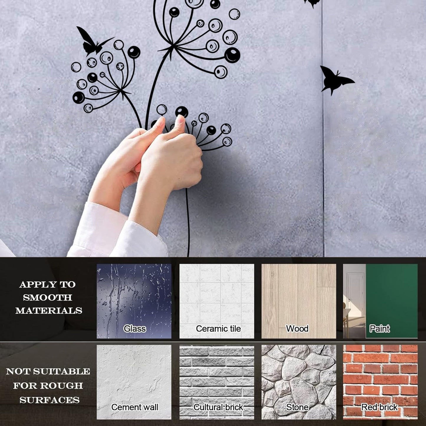 Wall Stickers Dandelion Flower Birds Can Modify And Add Information