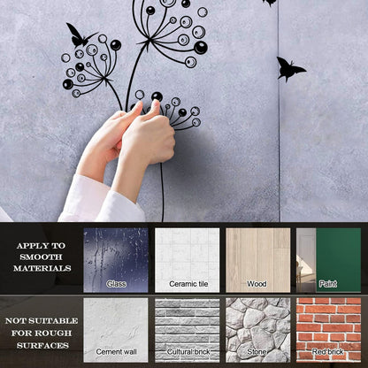 Wall Stickers Dandelion Flower Birds Can Modify And Add Information