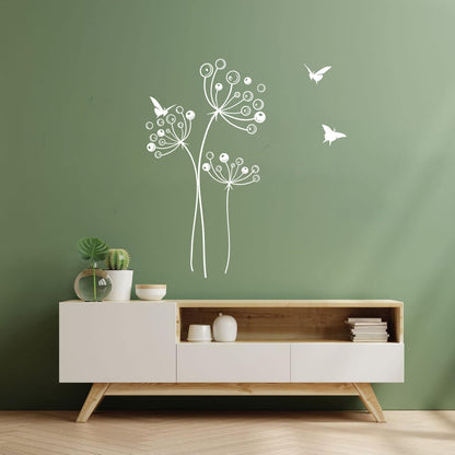 Wall Stickers Dandelion Flower Birds Can Modify And Add Information