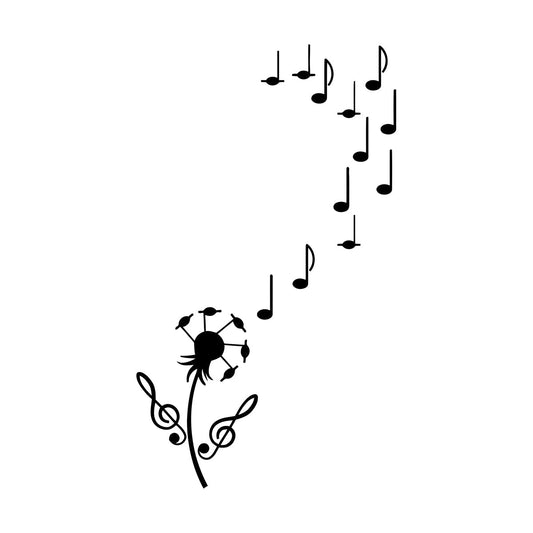 Lettering Stickers Dandelion Flower Music Notes Clef Store Decoration