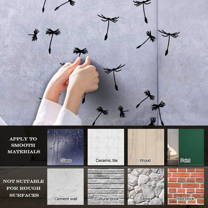 Dandelion Petals Flower Plant Ation Fine Carving Stickers Multiple Size Options