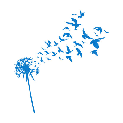 Fine Carving Decals Dandelion Flower Bud Floral Birds Patterns It Won'T Fall Off