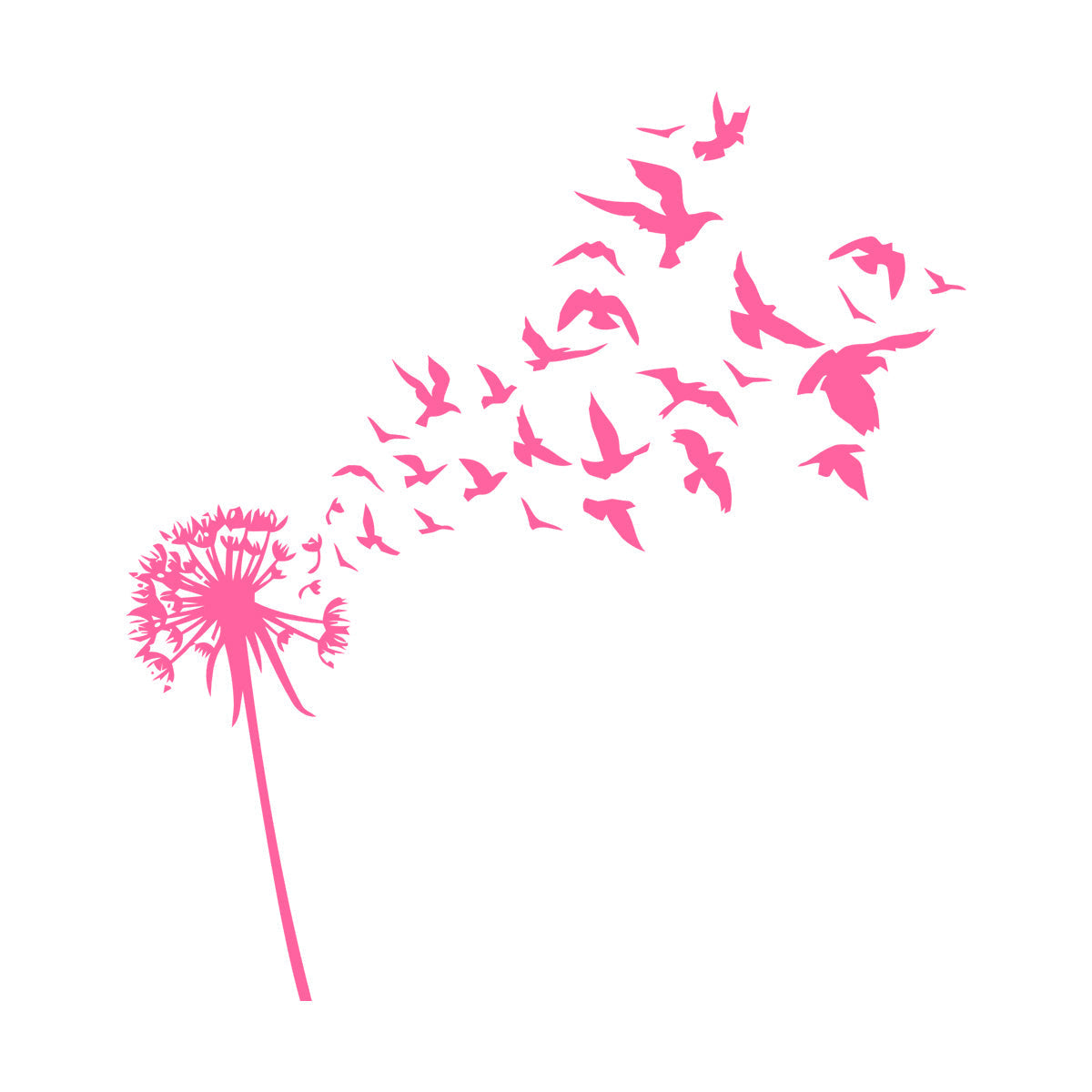 Fine Carving Decals Dandelion Flower Bud Floral Birds Patterns It Won'T Fall Off