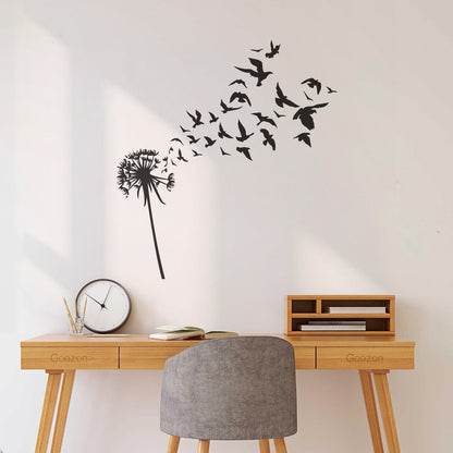 Fine Carving Decals Dandelion Flower Bud Floral Birds Patterns It Won'T Fall Off