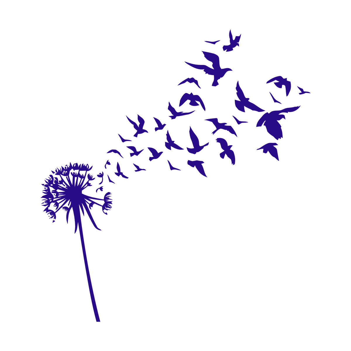 Fine Carving Decals Dandelion Flower Bud Floral Birds Patterns It Won'T Fall Off