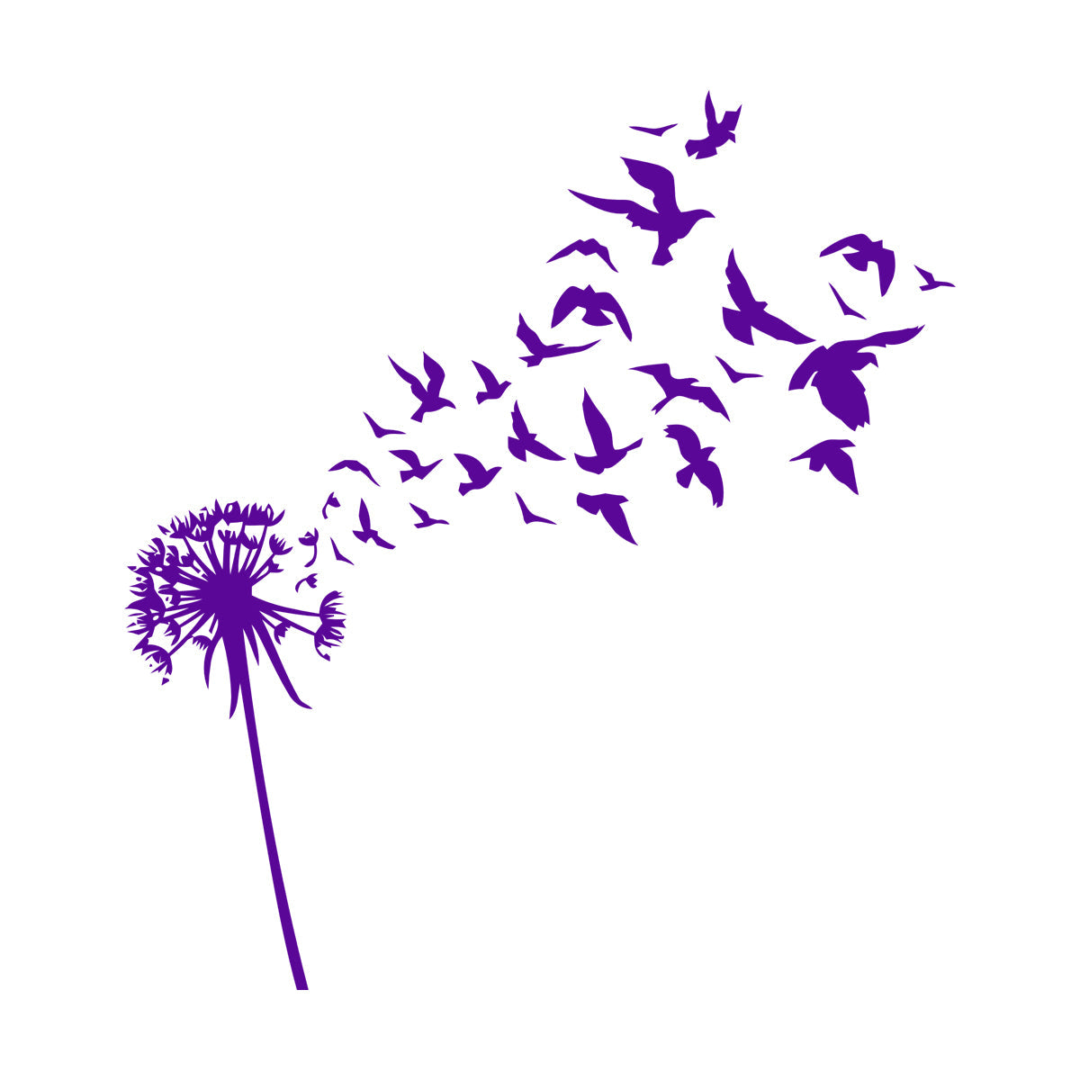 Fine Carving Decals Dandelion Flower Bud Floral Birds Patterns It Won'T Fall Off