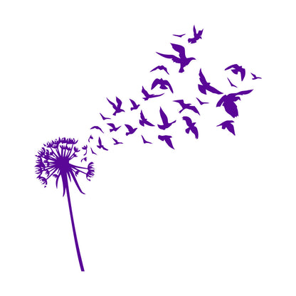 Fine Carving Decals Dandelion Flower Bud Floral Birds Patterns It Won'T Fall Off