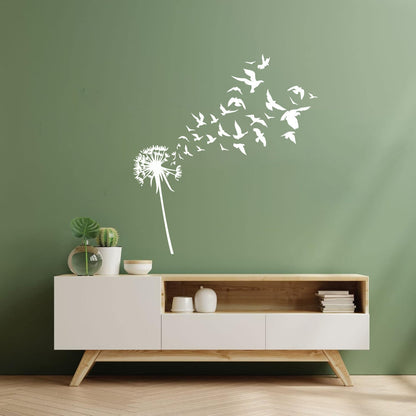 Fine Carving Decals Dandelion Flower Bud Floral Birds Patterns It Won'T Fall Off