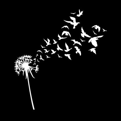 Fine Carving Decals Dandelion Flower Bud Floral Birds Patterns It Won'T Fall Off