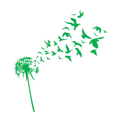 Fine Carving Decals Dandelion Flower Bud Floral Birds Patterns It Won'T Fall Off