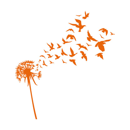 Fine Carving Decals Dandelion Flower Bud Floral Birds Patterns It Won'T Fall Off