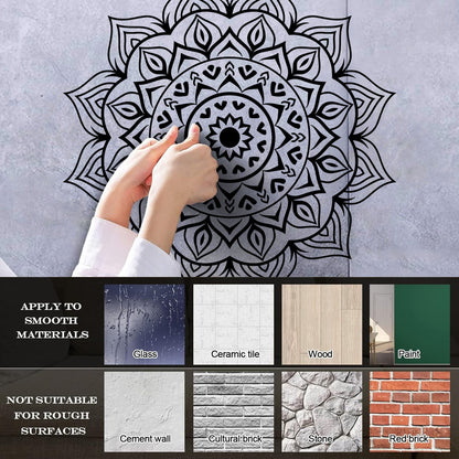 Wall Decals Ethnic Style Round Flower Mandala Ornament Store Decoration
