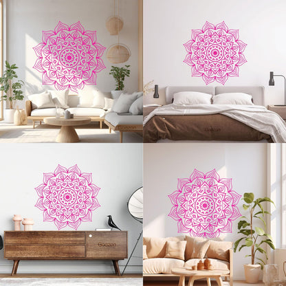 Wall Decals Ethnic Style Round Flower Mandala Ornament Store Decoration