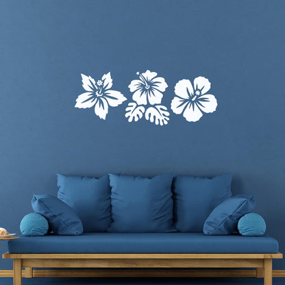 Engraving Decals Exotic Flowers Buds Beach Style Removable Without Leaving Glue