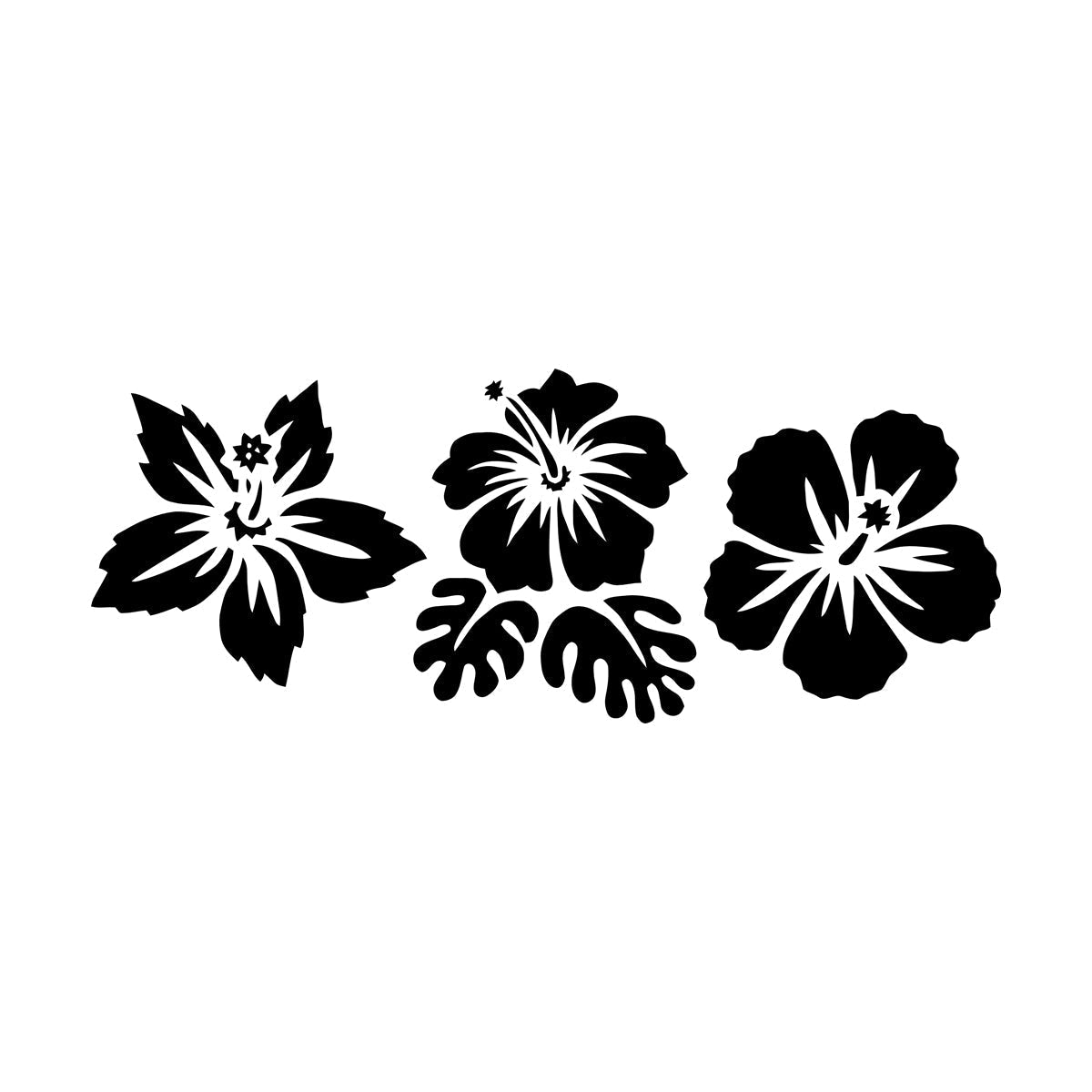 Engraving Decals Exotic Flowers Buds Beach Style Removable Without Leaving Glue