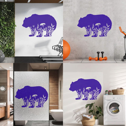 Wall Decals Pvc Floral Motif Bear Animal Predator Flowers Natural Personalized Customization