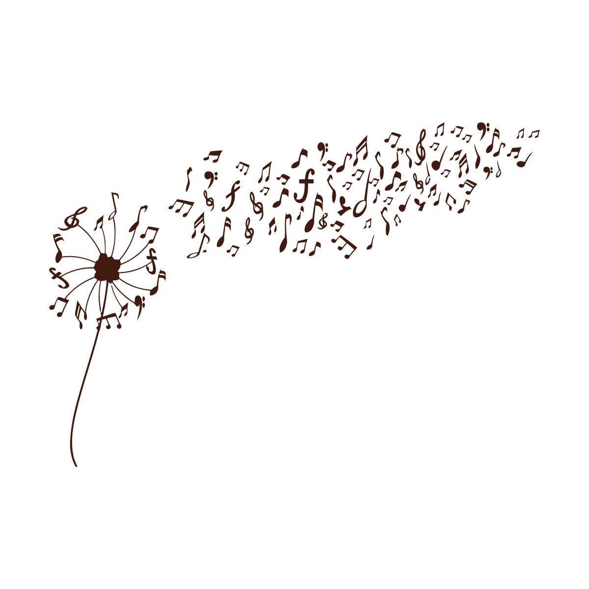 Wall Decals Flower Abstract Dandelion Musical Notes Car Body Decoration