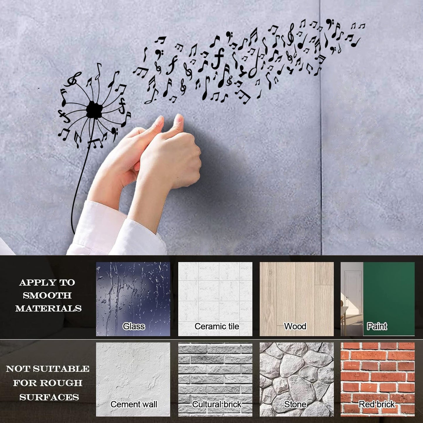 Wall Decals Flower Abstract Dandelion Musical Notes Car Body Decoration