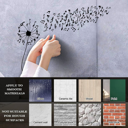 Wall Decals Flower Abstract Dandelion Musical Notes Car Body Decoration