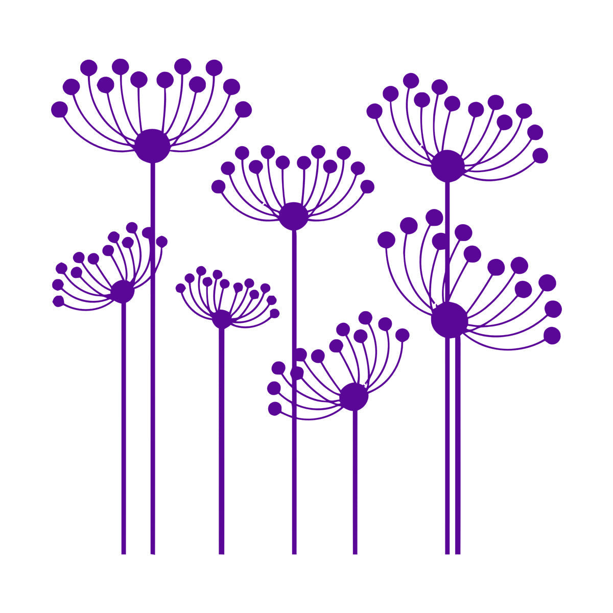 Vinyl Wall Decals Flowerbed Abstract Flowers Garden Window Decals