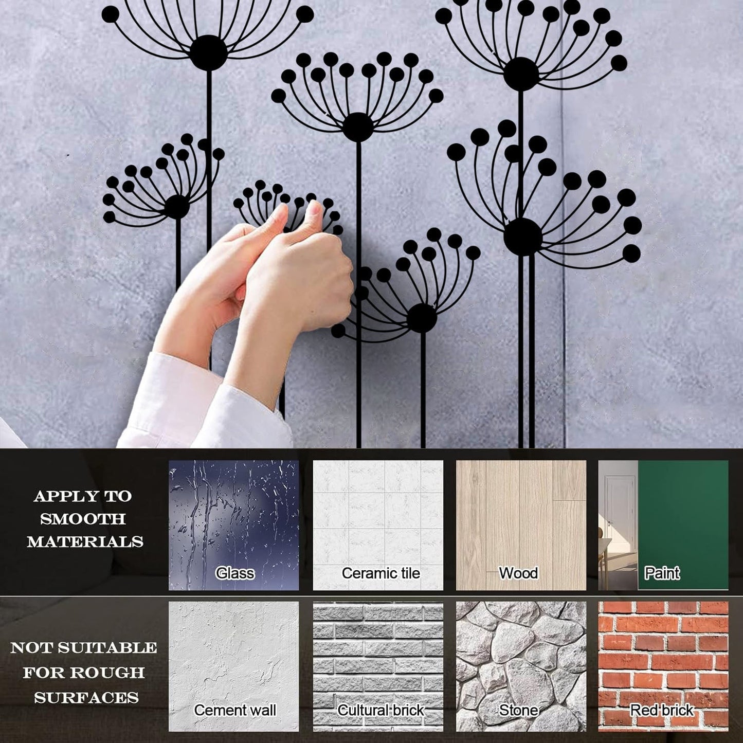 Vinyl Wall Decals Flowerbed Abstract Flowers Garden Window Decals