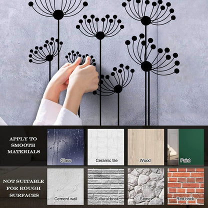 Vinyl Wall Decals Flowerbed Abstract Flowers Garden Window Decals