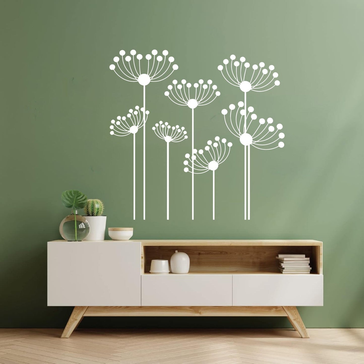 Vinyl Wall Decals Flowerbed Abstract Flowers Garden Window Decals