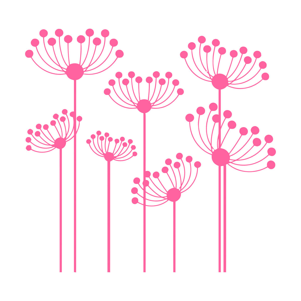 Vinyl Wall Decals Flowerbed Abstract Flowers Garden Window Decals