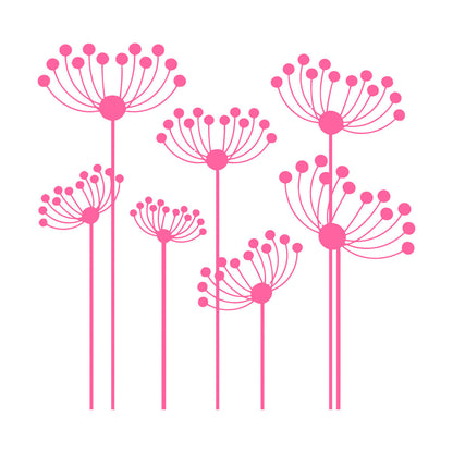 Vinyl Wall Decals Flowerbed Abstract Flowers Garden Window Decals