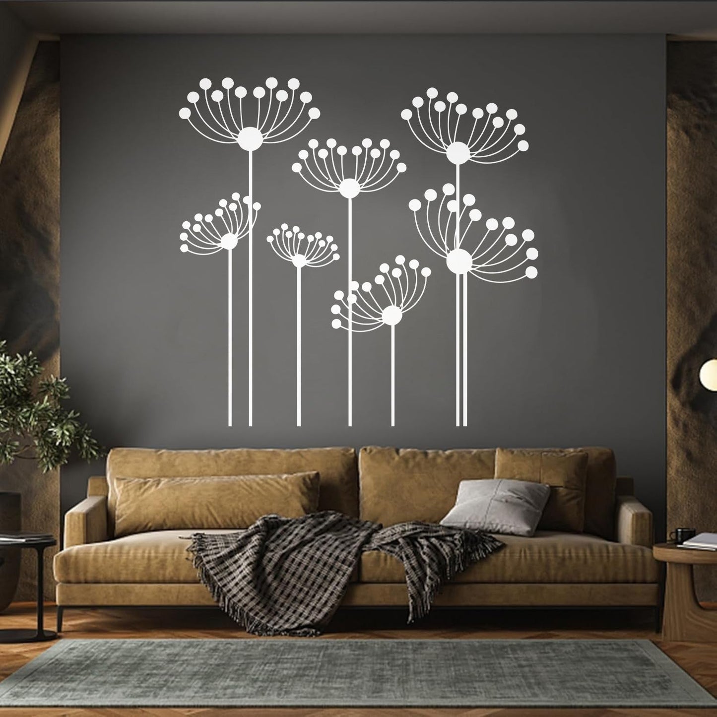 Vinyl Wall Decals Flowerbed Abstract Flowers Garden Window Decals