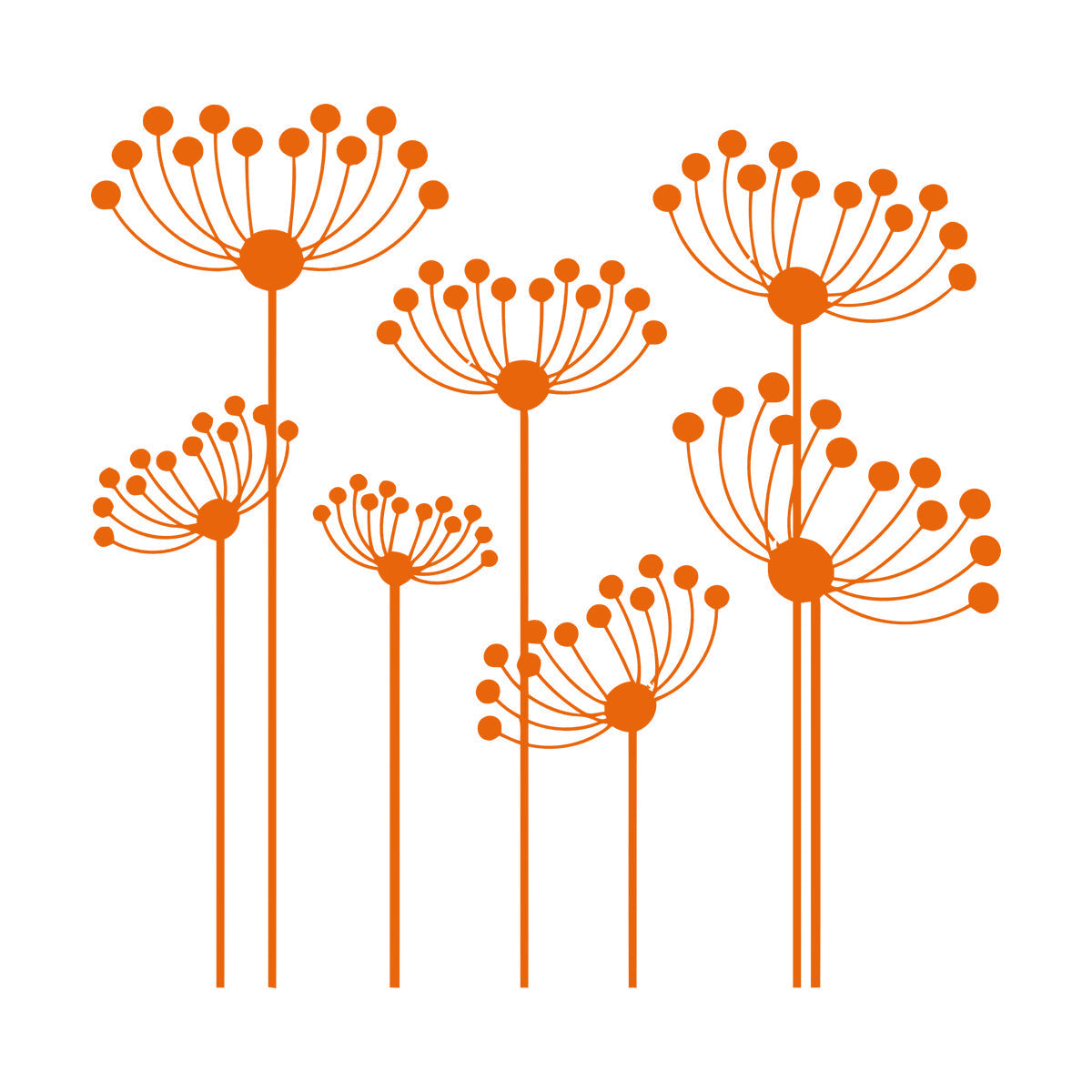 Vinyl Wall Decals Flowerbed Abstract Flowers Garden Window Decals