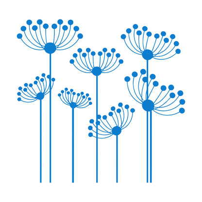 Vinyl Wall Decals Flowerbed Abstract Flowers Garden Window Decals